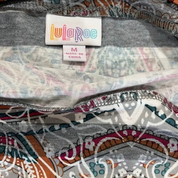 LuLaRoe Cassie Pencil Skirt Multicolor Paisley Striped Design Size Med Career - Picture 5 of 6